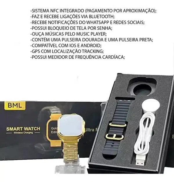 O relógio digital BW 15 Ultra Max,san eletro, saneletro,smartwatch, relógio inteligente,1